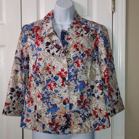 Christopher & Banks Petite lightweight button down jacket   Sz P/M - Picture 1 of 4